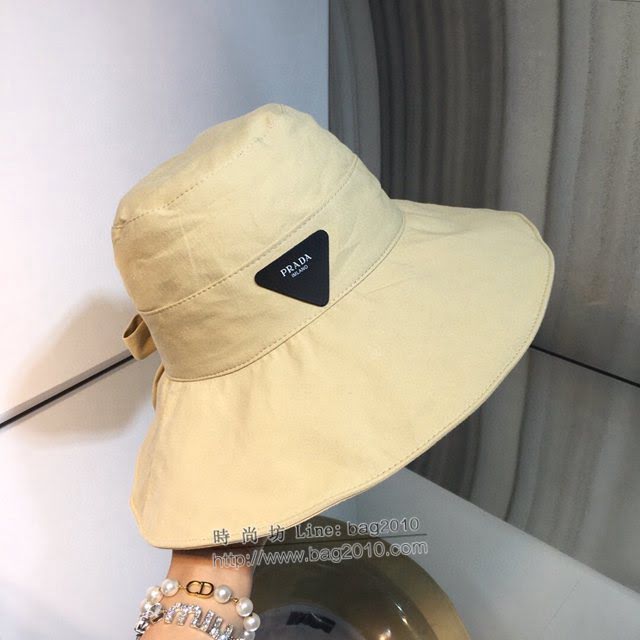 Prada新品女士帽子 普拉達大帽檐漁夫帽遮陽帽  mm1249